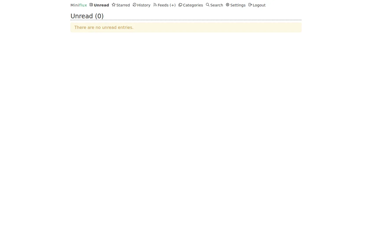 Miniflux running from the boot-verified compose file